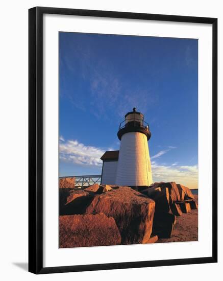 Lighthouse at Sunrise, Nantucket, MA-Walter Bibikow-Framed Photographic Print