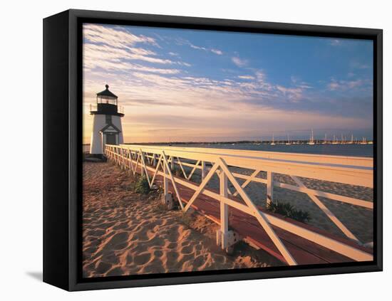 Lighthouse at Sunrise, Nantucket, MA-Walter Bibikow-Framed Premier Image Canvas