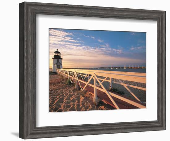 Lighthouse at Sunrise, Nantucket, MA-Walter Bibikow-Framed Photographic Print