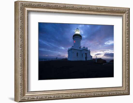 Lighthouse at sunset, Cape Byron Lighthouse, Cape Byron, New South Wales, Australia-Panoramic Images-Framed Photographic Print