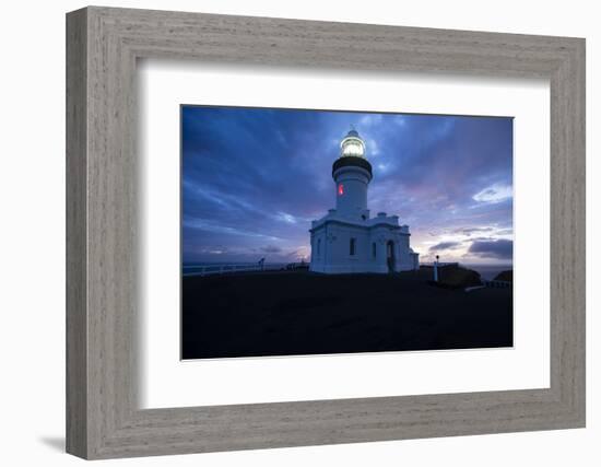 Lighthouse at sunset, Cape Byron Lighthouse, Cape Byron, New South Wales, Australia-Panoramic Images-Framed Photographic Print