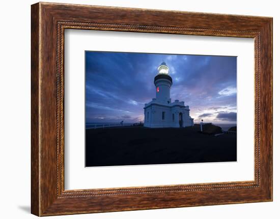 Lighthouse at sunset, Cape Byron Lighthouse, Cape Byron, New South Wales, Australia-Panoramic Images-Framed Photographic Print