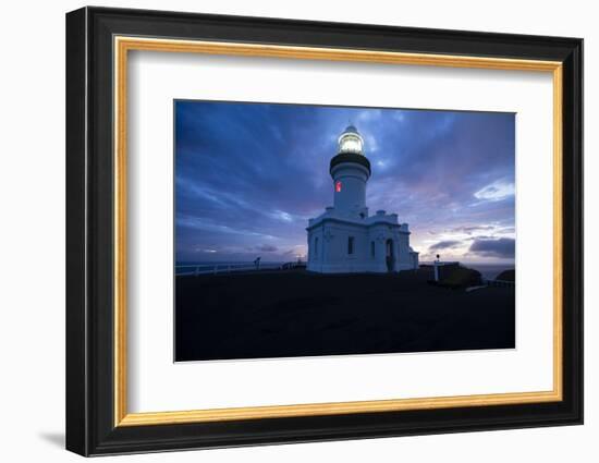 Lighthouse at sunset, Cape Byron Lighthouse, Cape Byron, New South Wales, Australia-Panoramic Images-Framed Photographic Print