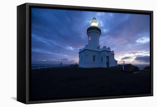 Lighthouse at sunset, Cape Byron Lighthouse, Cape Byron, New South Wales, Australia-Panoramic Images-Framed Premier Image Canvas