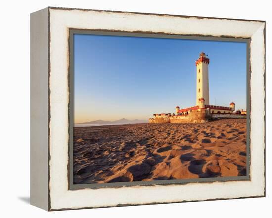 Lighthouse at sunset, La Serena, Coquimbo Region, Chile, South America-Karol Kozlowski-Framed Premier Image Canvas