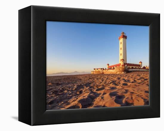 Lighthouse at sunset, La Serena, Coquimbo Region, Chile, South America-Karol Kozlowski-Framed Premier Image Canvas