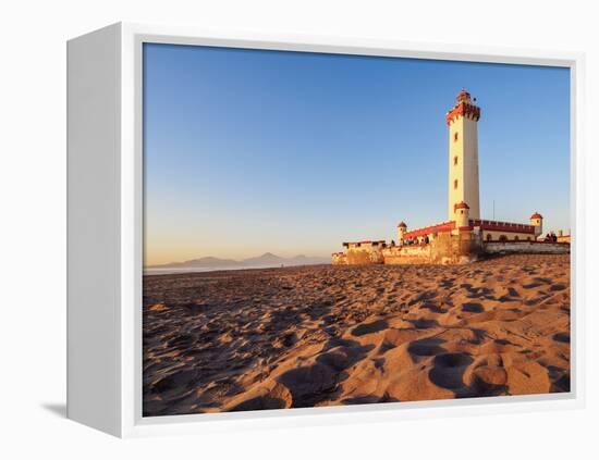Lighthouse at sunset, La Serena, Coquimbo Region, Chile, South America-Karol Kozlowski-Framed Premier Image Canvas