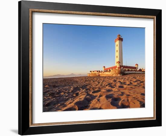 Lighthouse at sunset, La Serena, Coquimbo Region, Chile, South America-Karol Kozlowski-Framed Photographic Print