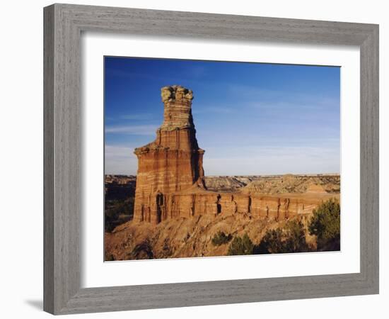 Lighthouse at Sunset, Palo Duro Canyon State Park, Canyon, Panhandle, Texas, USA-Rolf Nussbaumer-Framed Photographic Print