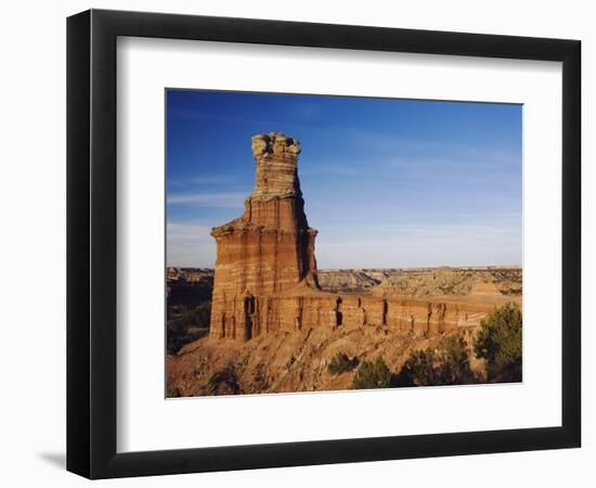 Lighthouse at Sunset, Palo Duro Canyon State Park, Canyon, Panhandle, Texas, USA-Rolf Nussbaumer-Framed Photographic Print