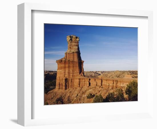 Lighthouse at Sunset, Palo Duro Canyon State Park, Canyon, Panhandle, Texas, USA-Rolf Nussbaumer-Framed Photographic Print