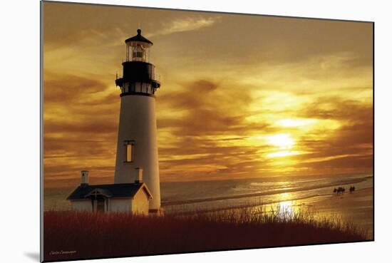 Lighthouse at Sunset-Carlos Casamayor-Mounted Art Print