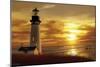 Lighthouse at Sunset-Carlos Casamayor-Mounted Giclee Print