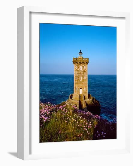 Lighthouse at the Coast, Kermorvan Lighthouse, Finistere, Brittany, France-null-Framed Photographic Print