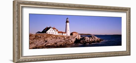 Lighthouse at the Coast, Portland Head Lighthouse, Cape Elizabeth, Maine, New England, USA-null-Framed Photographic Print