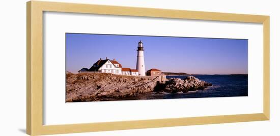 Lighthouse at the Coast, Portland Head Lighthouse, Cape Elizabeth, Maine, New England, USA-null-Framed Photographic Print