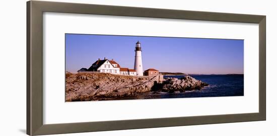 Lighthouse at the Coast, Portland Head Lighthouse, Cape Elizabeth, Maine, New England, USA-null-Framed Photographic Print