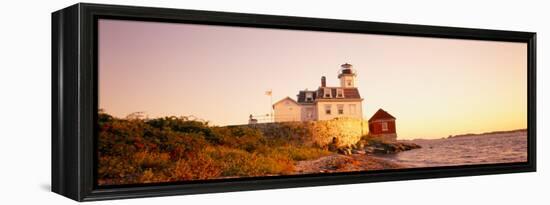 Lighthouse at the Coast, Rose Island Light, Newport, Rhode Island, New England, USA-null-Framed Premier Image Canvas