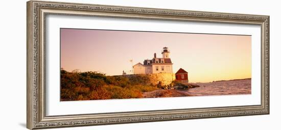 Lighthouse at the Coast, Rose Island Light, Newport, Rhode Island, New England, USA-null-Framed Photographic Print