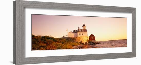 Lighthouse at the Coast, Rose Island Light, Newport, Rhode Island, New England, USA-null-Framed Photographic Print