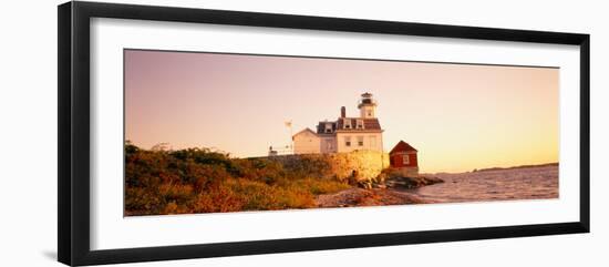 Lighthouse at the Coast, Rose Island Light, Newport, Rhode Island, New England, USA-null-Framed Photographic Print