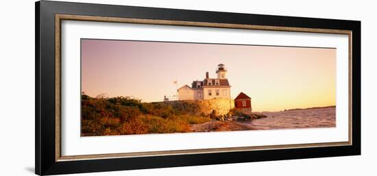 Lighthouse at the Coast, Rose Island Light, Newport, Rhode Island, New England, USA-null-Framed Photographic Print