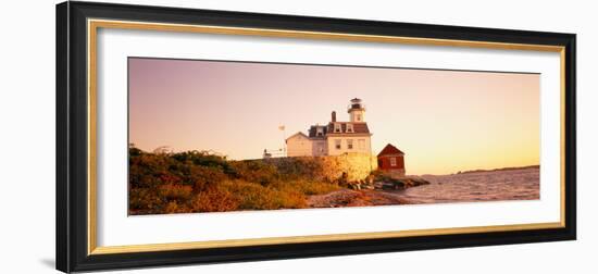 Lighthouse at the Coast, Rose Island Light, Newport, Rhode Island, New England, USA-null-Framed Photographic Print