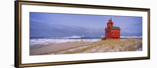 Lighthouse at the Lakeside, Big Red Lighthouse, Lake Michigan, Holland, Michigan, USA-null-Framed Photographic Print