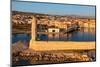 Lighthouse at the Venetian harbor with a view over, Rethymno, Crete, Greek Islands, Greece, Europe-Markus Lange-Mounted Photographic Print