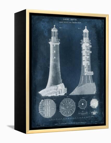 Lighthouse Blueprint-Vision Studio-Framed Stretched Canvas