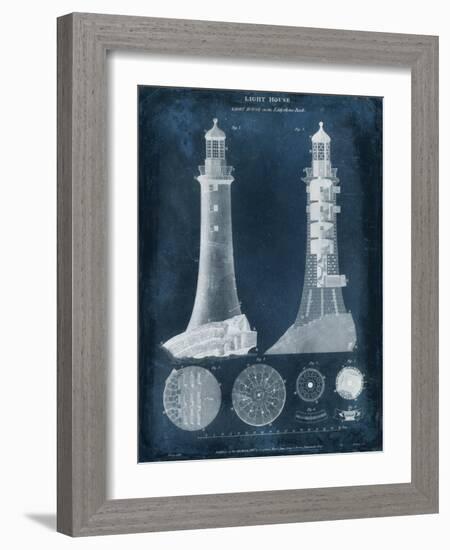 Lighthouse Blueprint-Vision Studio-Framed Art Print