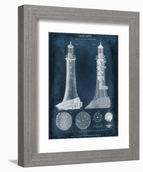 Lighthouse Blueprint-Vision Studio-Framed Art Print