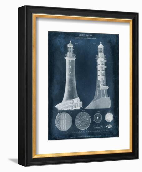 Lighthouse Blueprint-Vision Studio-Framed Art Print