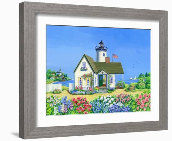 Lighthouse Cottage-Geraldine Aikman-Framed Giclee Print