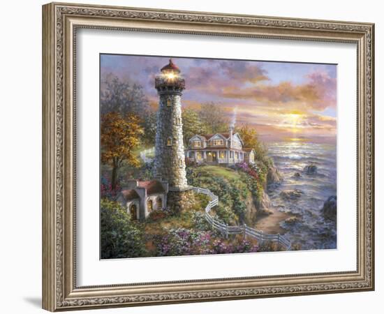 Lighthouse Haven-Nicky Boehme-Framed Giclee Print