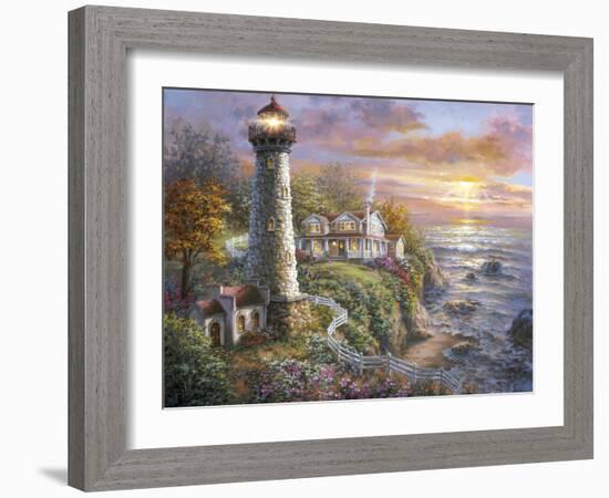 Lighthouse Haven-Nicky Boehme-Framed Giclee Print