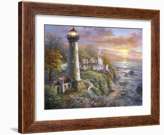 Lighthouse Haven-Nicky Boehme-Framed Giclee Print