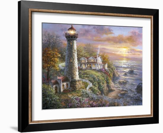 Lighthouse Haven-Nicky Boehme-Framed Giclee Print