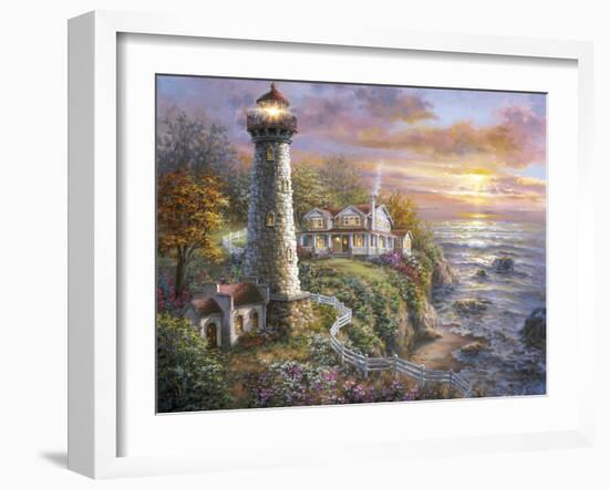 Lighthouse Haven-Nicky Boehme-Framed Giclee Print