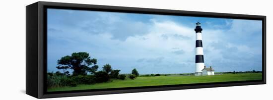 Lighthouse in a Field, Bodie Island Lighthouse, Bodie Island, North Carolina, USA-null-Framed Premier Image Canvas