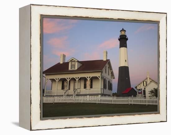 Lighthouse in Early Light at Tybee Island, Georgia, Usa-Joanne Wells-Framed Premier Image Canvas