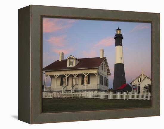 Lighthouse in Early Light at Tybee Island, Georgia, Usa-Joanne Wells-Framed Premier Image Canvas