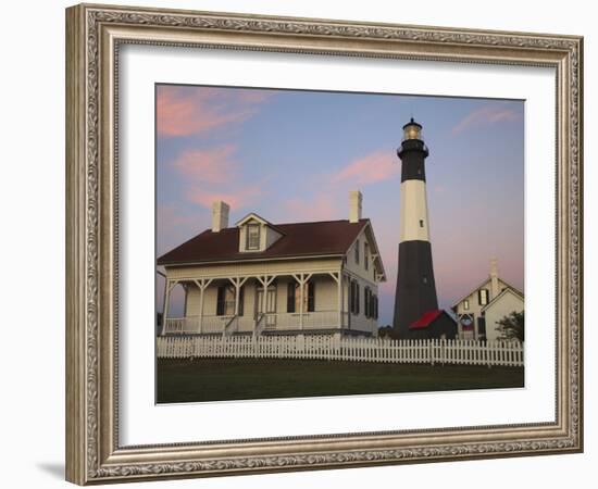 Lighthouse in Early Light at Tybee Island, Georgia, Usa-Joanne Wells-Framed Photographic Print