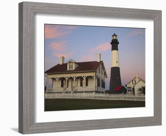 Lighthouse in Early Light at Tybee Island, Georgia, Usa-Joanne Wells-Framed Photographic Print