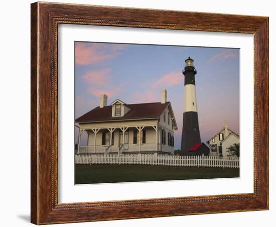 Lighthouse in Early Light at Tybee Island, Georgia, Usa-Joanne Wells-Framed Photographic Print