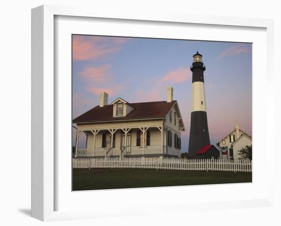 Lighthouse in Early Light at Tybee Island, Georgia, Usa-Joanne Wells-Framed Photographic Print