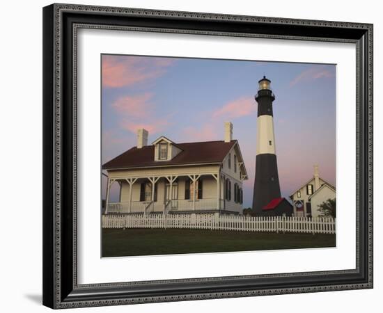 Lighthouse in Early Light at Tybee Island, Georgia, Usa-Joanne Wells-Framed Photographic Print