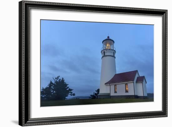 Lighthouse in Evening Light at Cape Blanco State Park, Oregon, USA-Chuck Haney-Framed Photographic Print