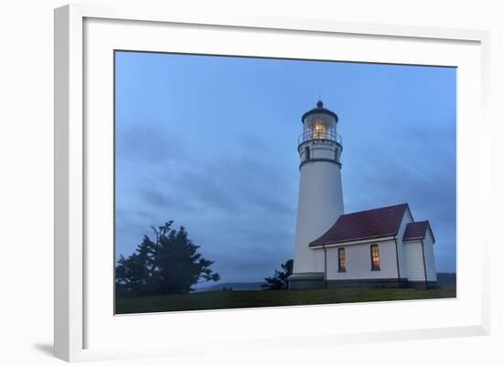 Lighthouse in Evening Light at Cape Blanco State Park, Oregon, USA-Chuck Haney-Framed Photographic Print