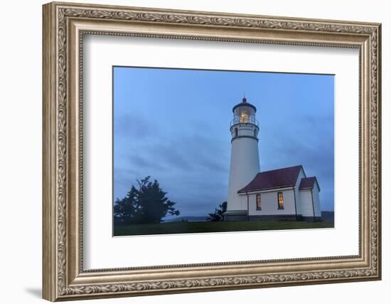 Lighthouse in Evening Light at Cape Blanco State Park, Oregon, USA-Chuck Haney-Framed Photographic Print